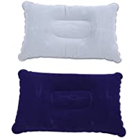 SZETOSY Oreiller Gonflable- Goodchanceuk 2-Pack Camping Support de Cou Coussin PVC floqué Tissu Doux Oreiller de Voyage…